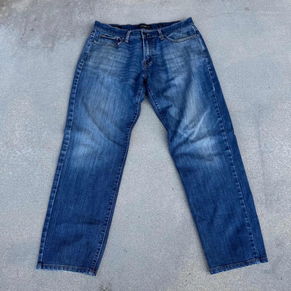 Lucky Brand 221 Straight Leg Jeans Mens 34x34 Blue Denim Medium Wash Stretch